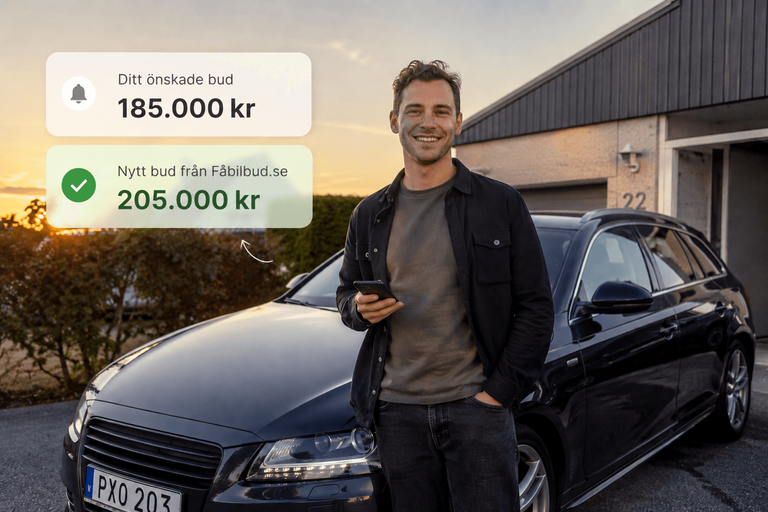 Kund får bud på sin bil via FåBilBud — högre än förväntat